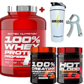 Scitec Nutrition 100% Whey Protein 2350g +Creatine 300 g+ Pre-Workout 300g+Bonus NirooX Nutrition.